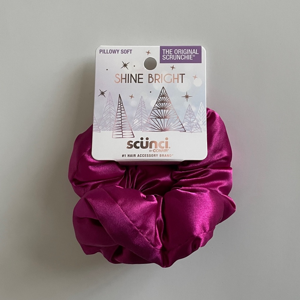 Scunci Puffer Scrunchie Pink-Purple Shine Bright Pillow Puffy Scrunchi